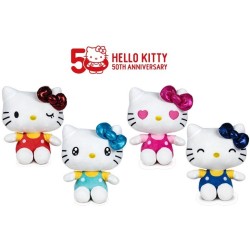 HELLO KITTY 50° ANNIVERSARIO PELUCHE 4 ASS. IN DISPLAY 16CM